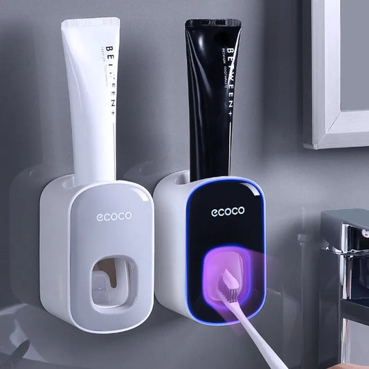 Automatic Toothpaste Dispenser & Toothbrush Holder