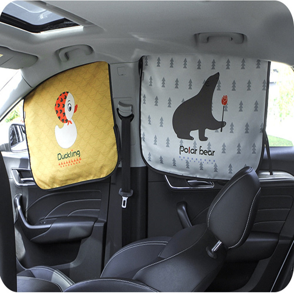 Cartoon Magnetic Car Window Sunshade: Kid-Friendly UV Protection