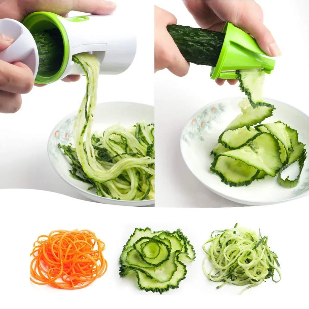 SpiralEase: Portable Stainless Steel Vegetable Spiralizer