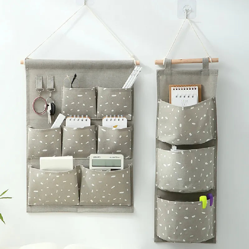 Multi-Pocket Cotton Wall Organizer