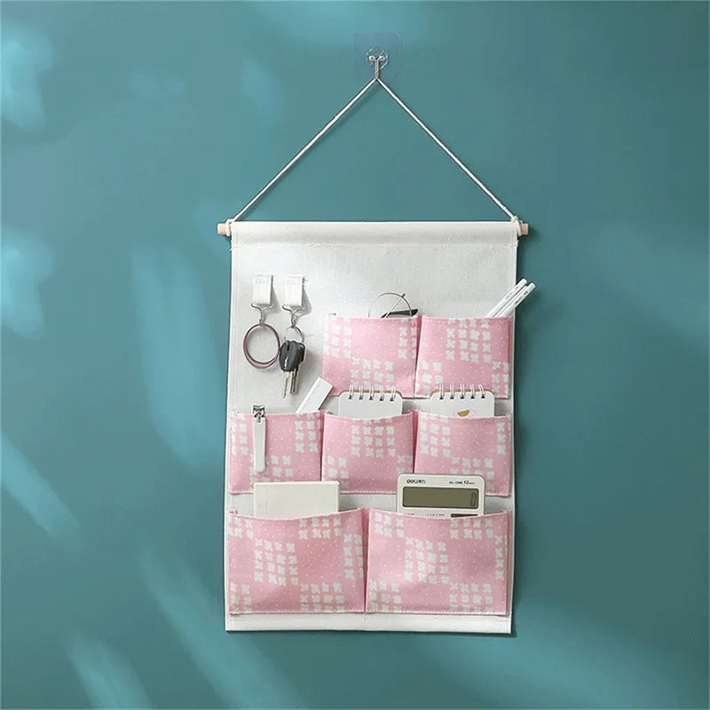 Multi-Pocket Cotton Wall Organizer
