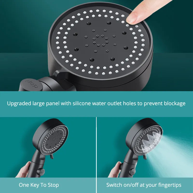 5 Mode Adjustable High Pressure Shower Head