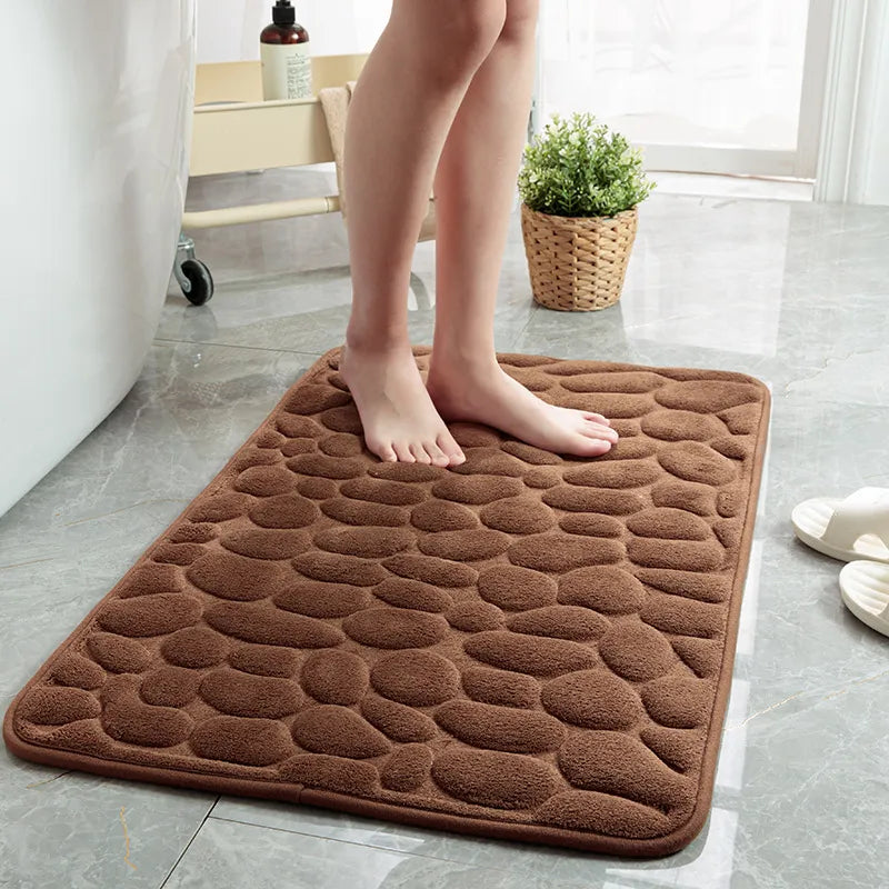 Embossed Memory Foam Bath Mat - Non-Slip